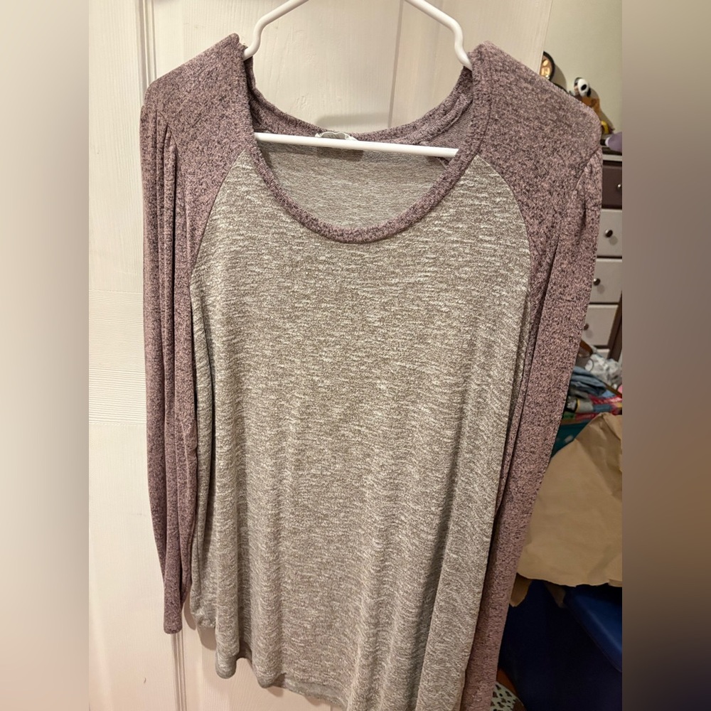 Maurices 24/7 pink puff sleeve baseball  tee size XXL